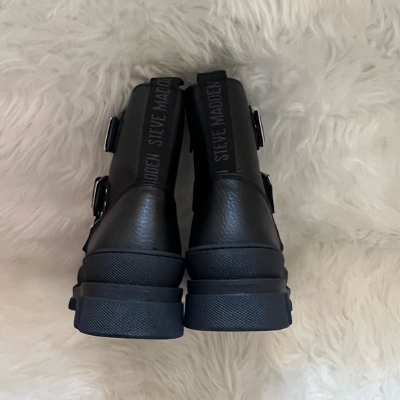 New! Rare! STEVE MADDEN Gladys Combat Moto Boots - Picture 6 of 8